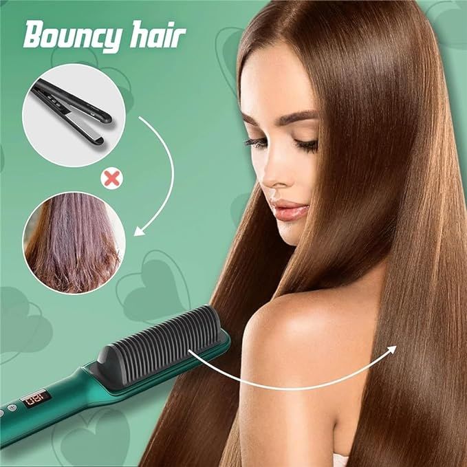 Professional Hair Straightener Comb | Quick Heating & Anti-Frizz Styling